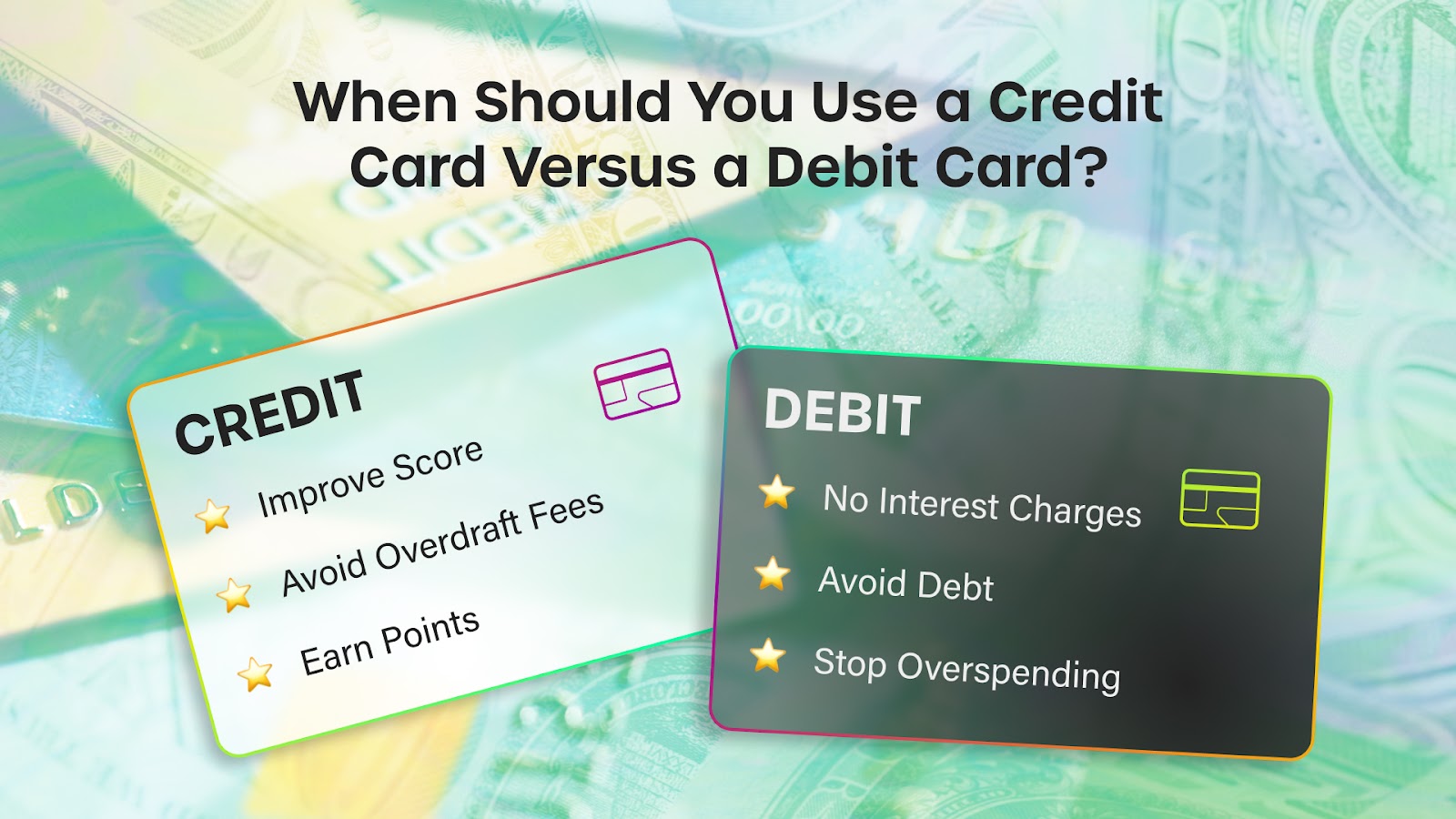 A credit card vs a debit card