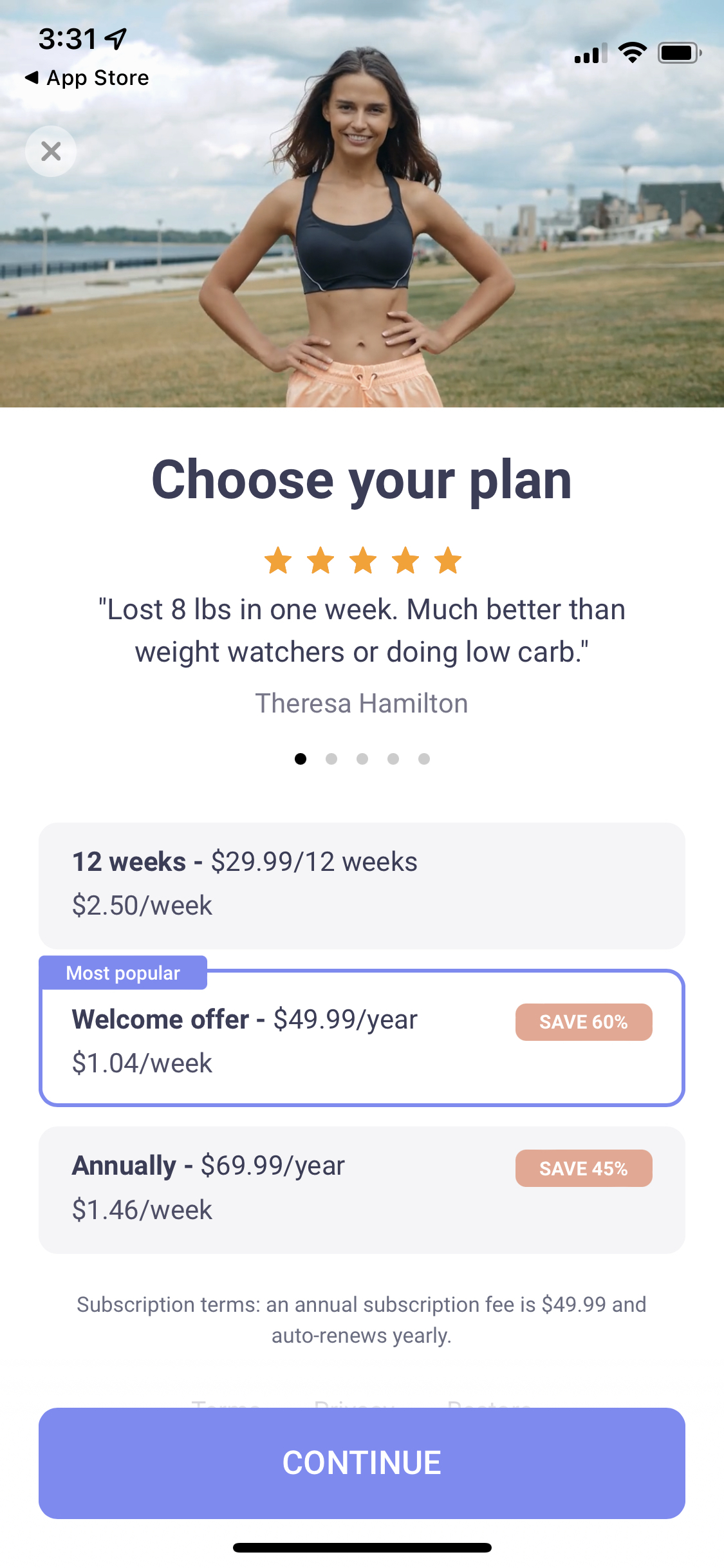 Simple Intermittent Fasting mobile app subscription paywall