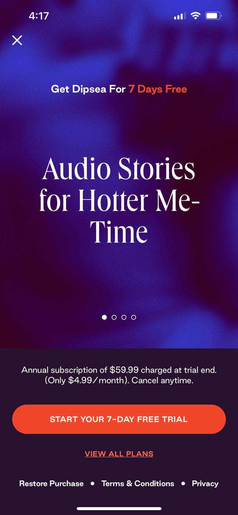 Best Mobile Paywall Dipsea Sexy Audio Stories