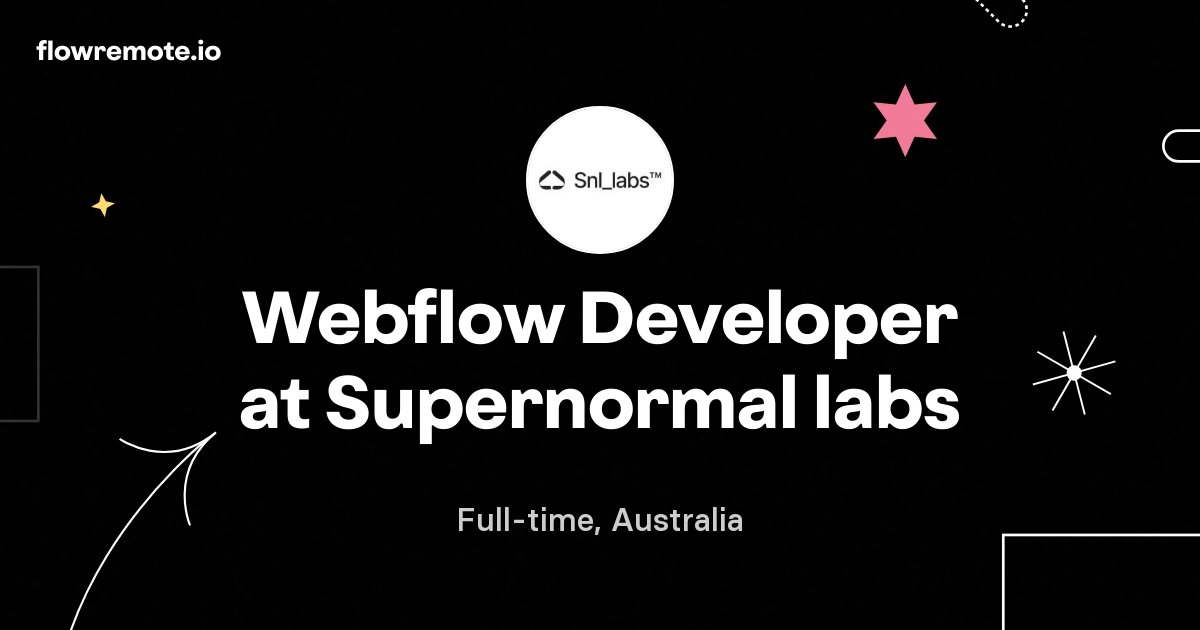 Webflow Developer at Supernormal labs