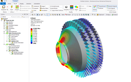 Ansys in aerospace component design