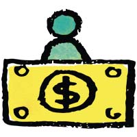person behind a dollar bill