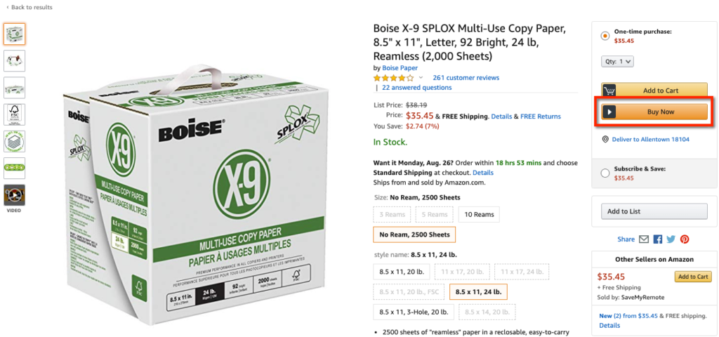 Buy Box on Amazon