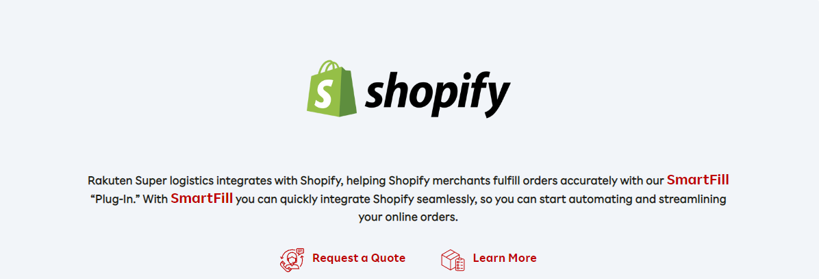 shopify store - Rakuten Super Logistics