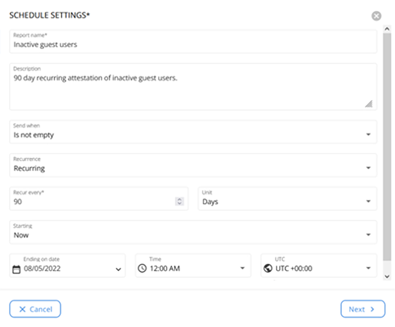 CoreView's Schedule Settings dashboard