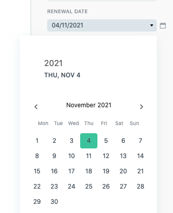 Juro contract renewal date