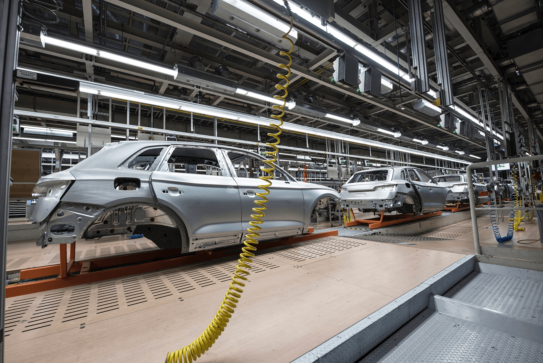 cars on assembly line