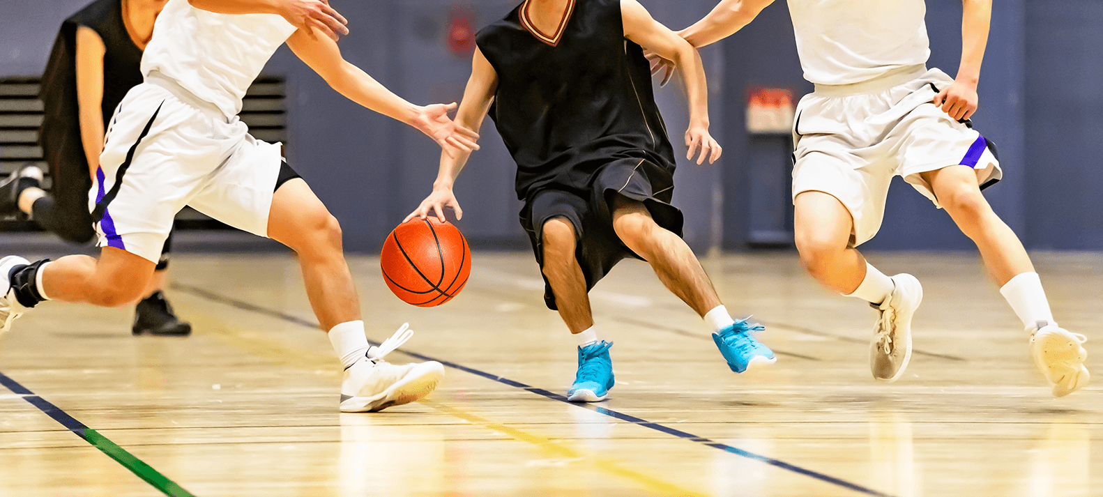 People playing basketball