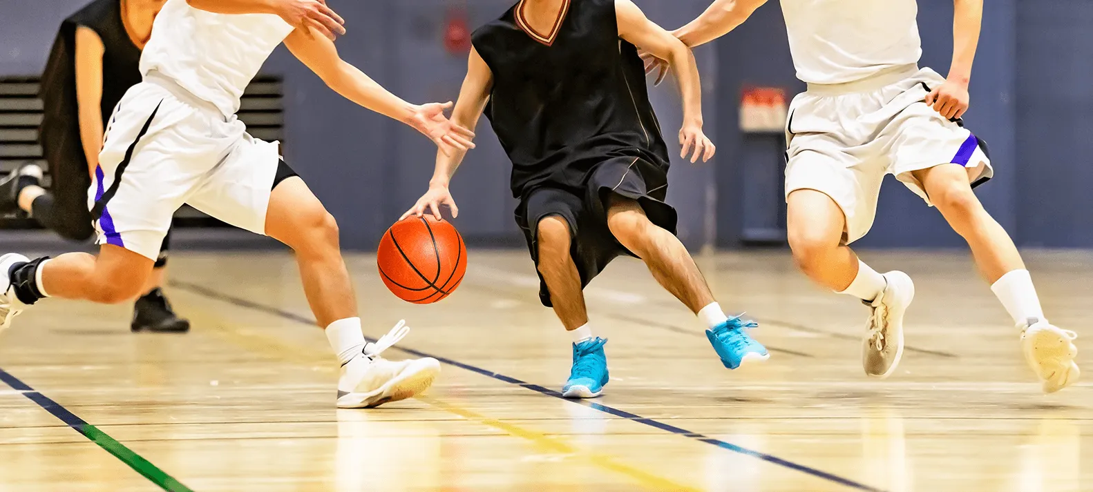 People playing basketball