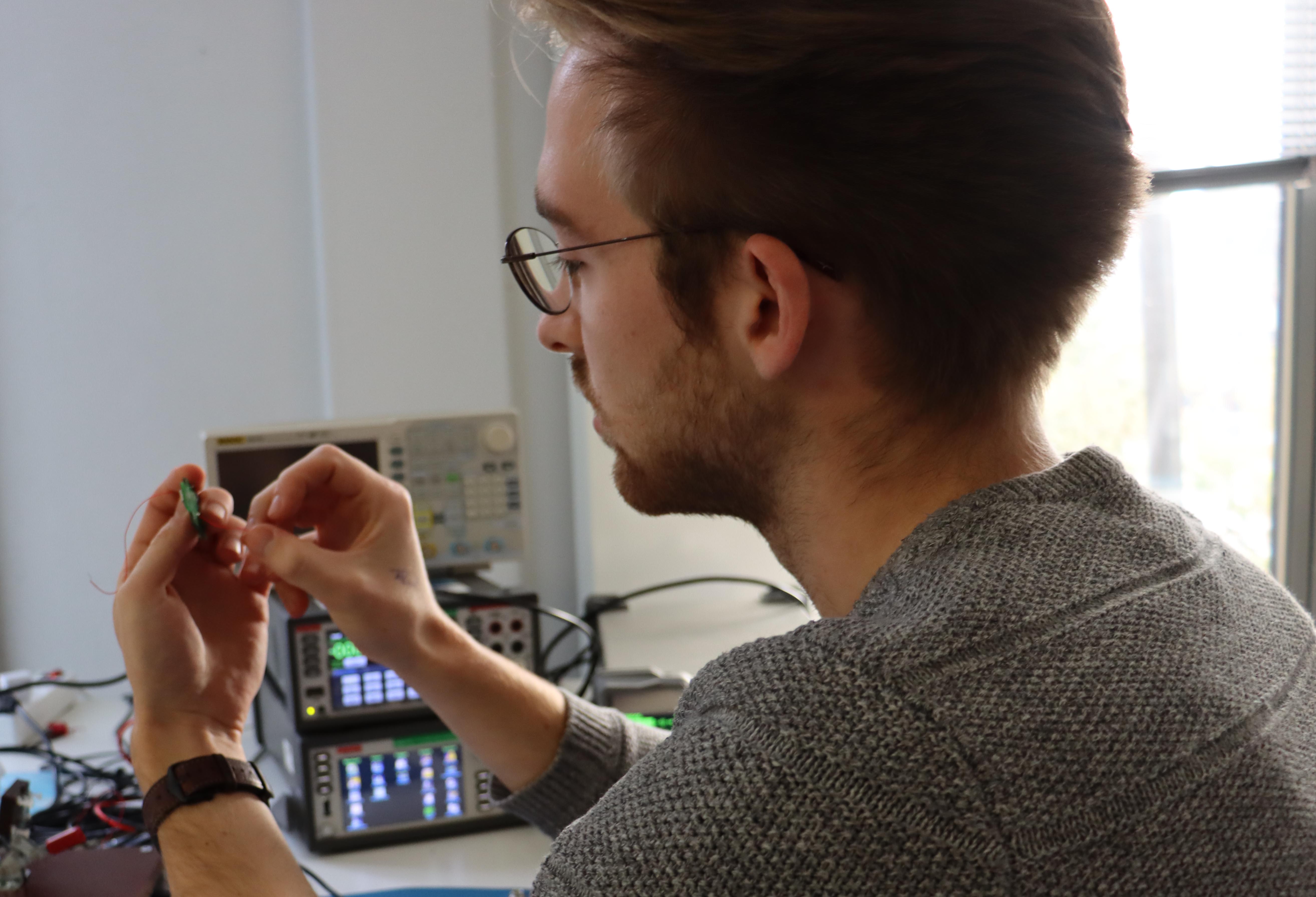 Engineer working on a developer tag