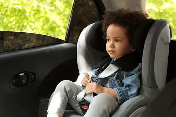 Toddler in a carseat for safety