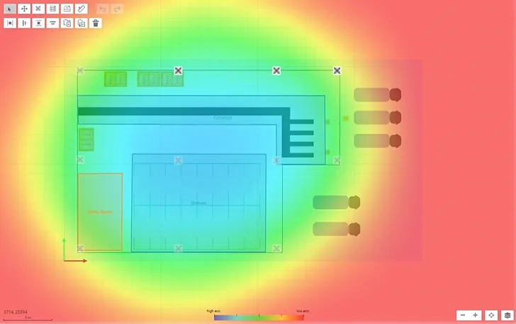RTLS planning tool for HDOP map guarantees optimized accuracy coverage
