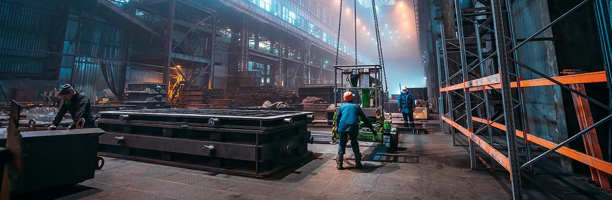 industrial environment with possible safety issues.