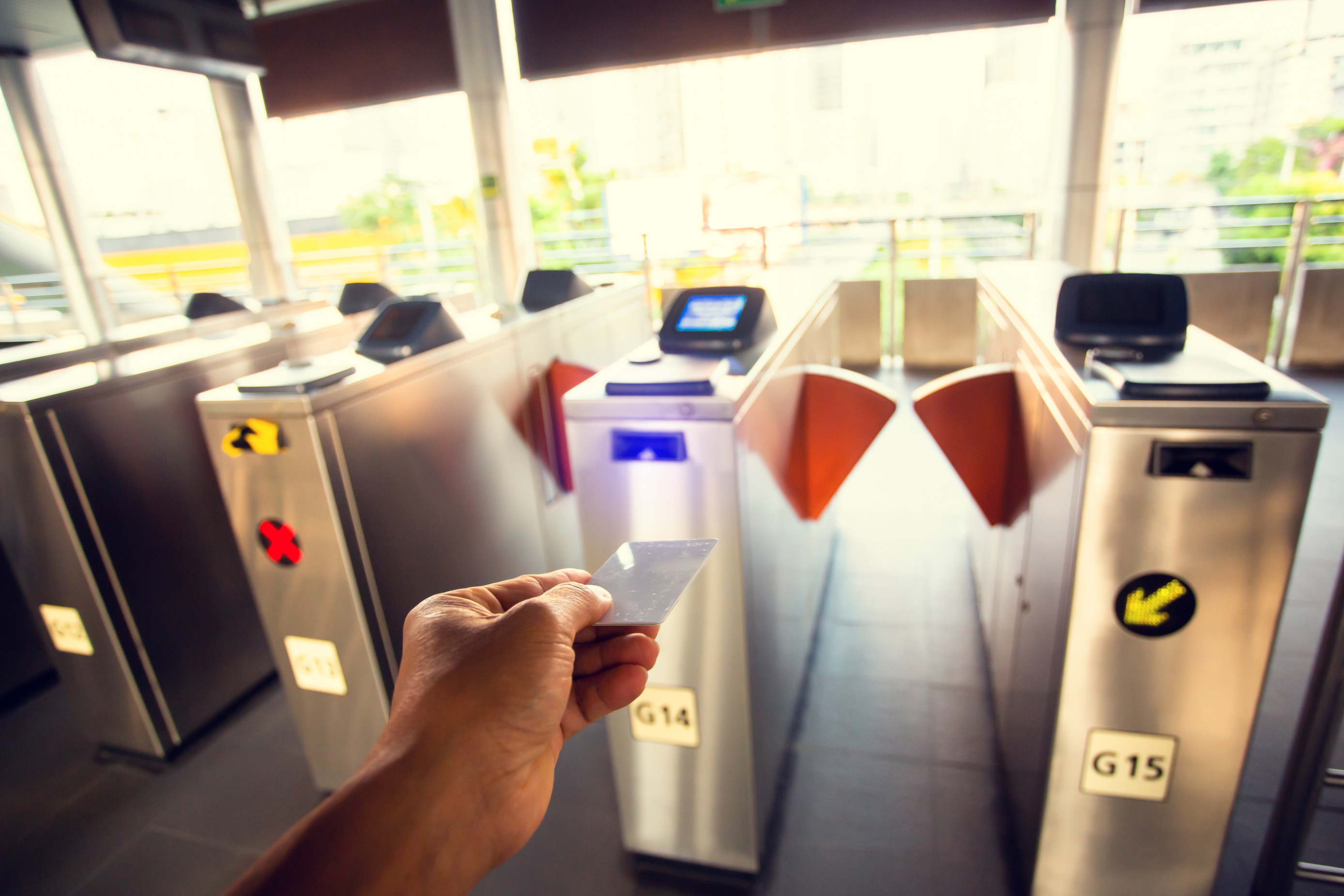 NFC chips are used for access control in metro stations.