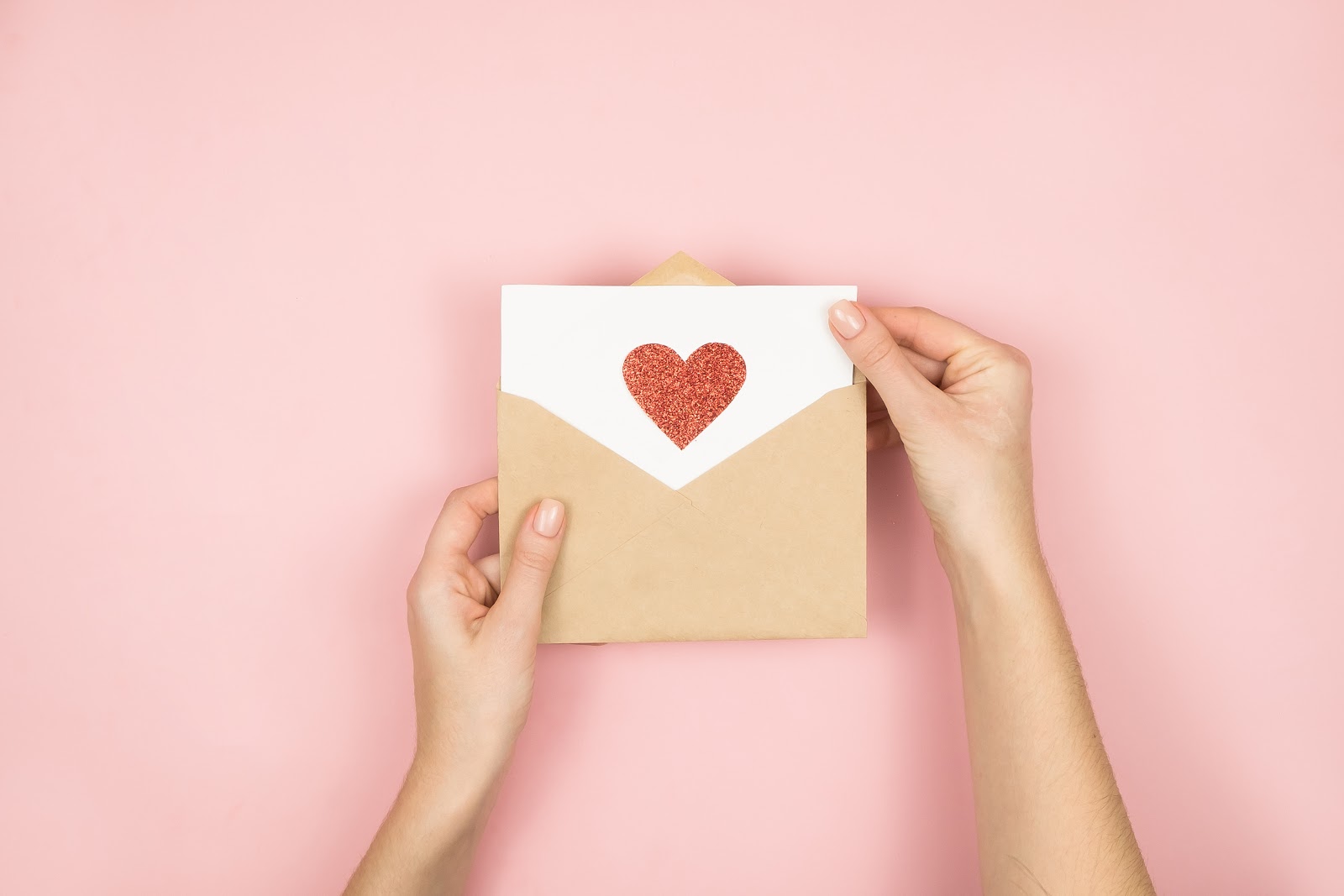 Glittery heart on a card