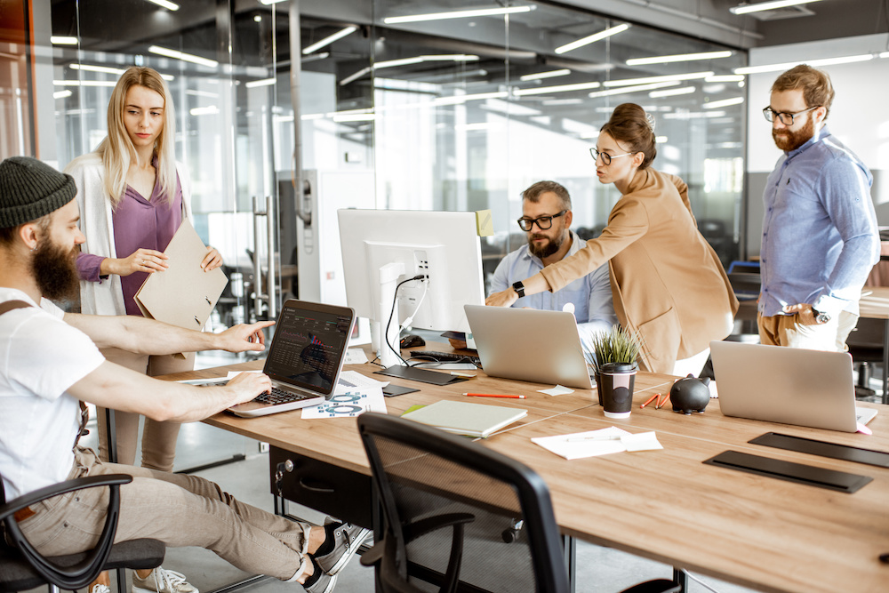 Group of people having a meeting