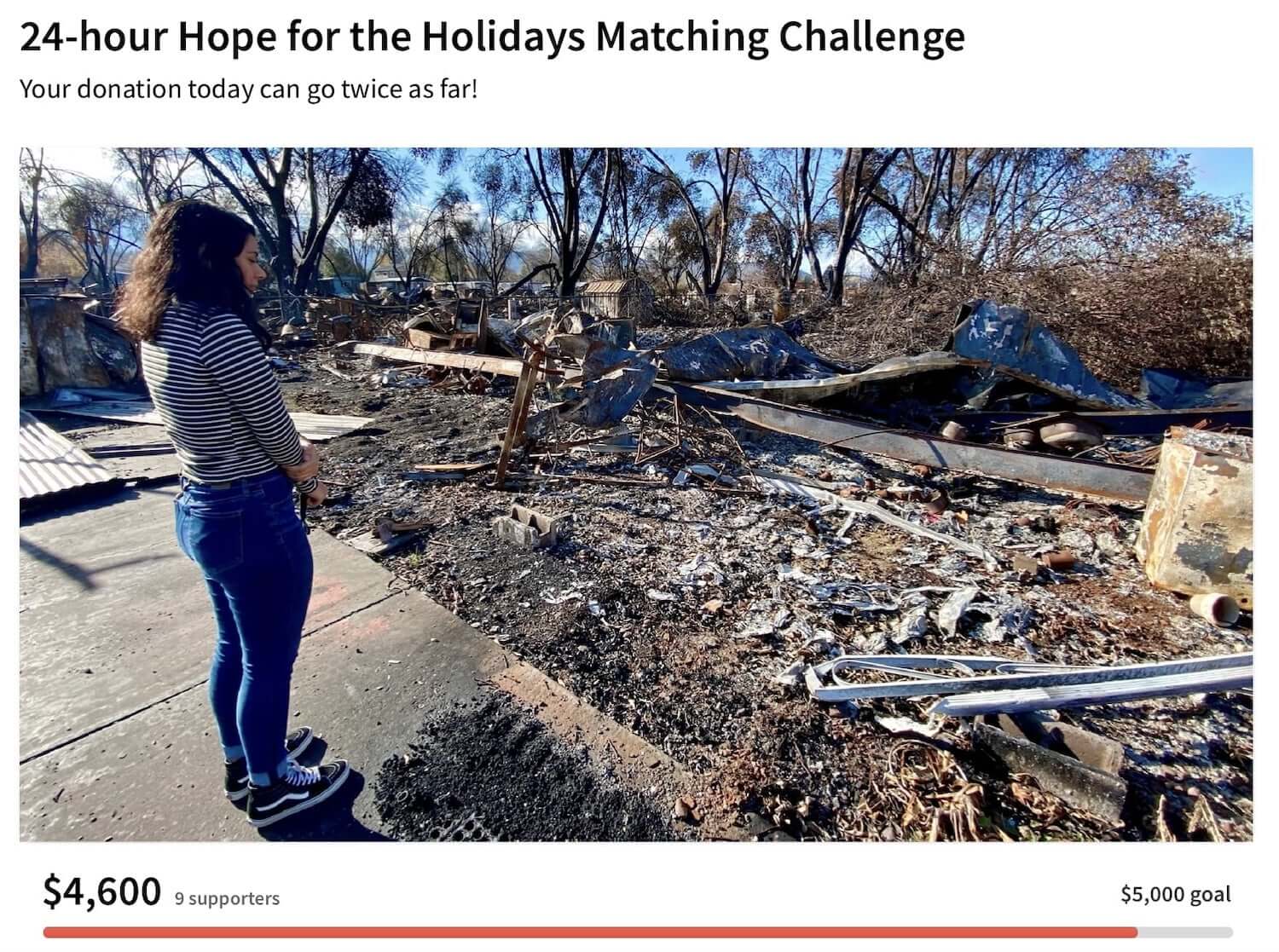 24-hour Hope for the Holidays Matching Challenge