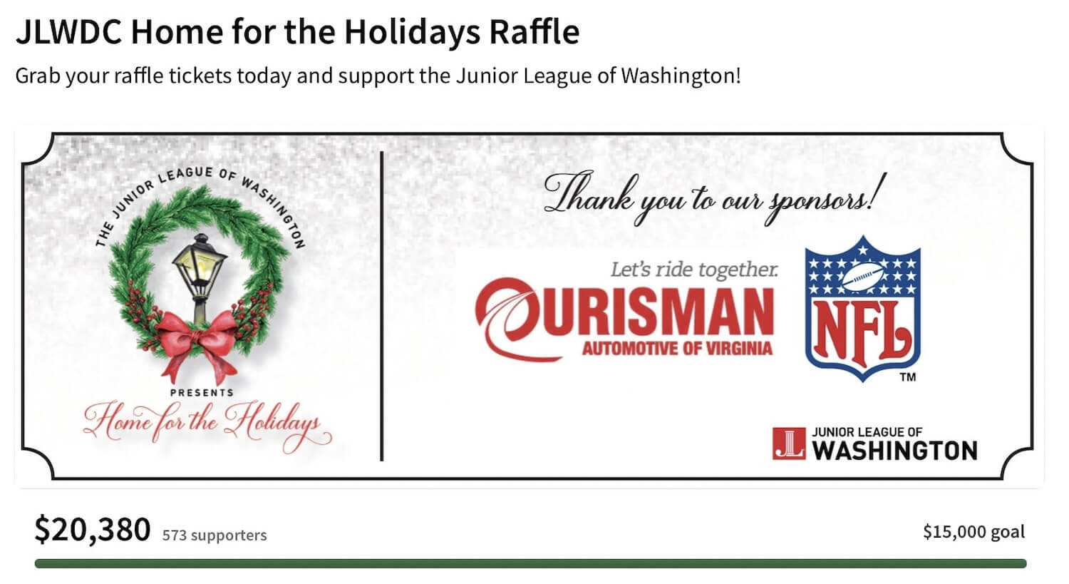Holiday giving: JLWDC Homs for the Holidays Raffle