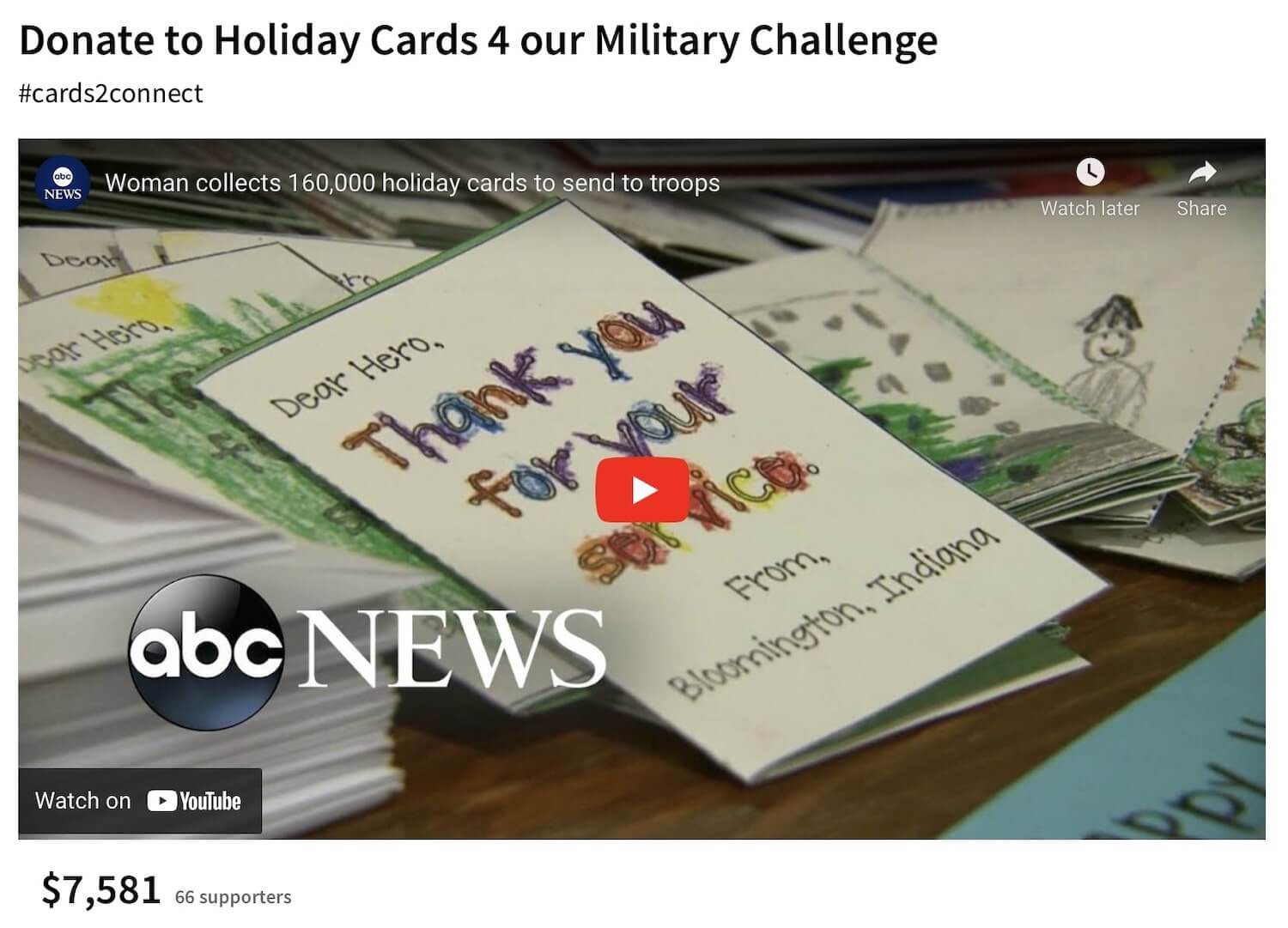 Donate to Holiday Cards 4 our Military Challenge
