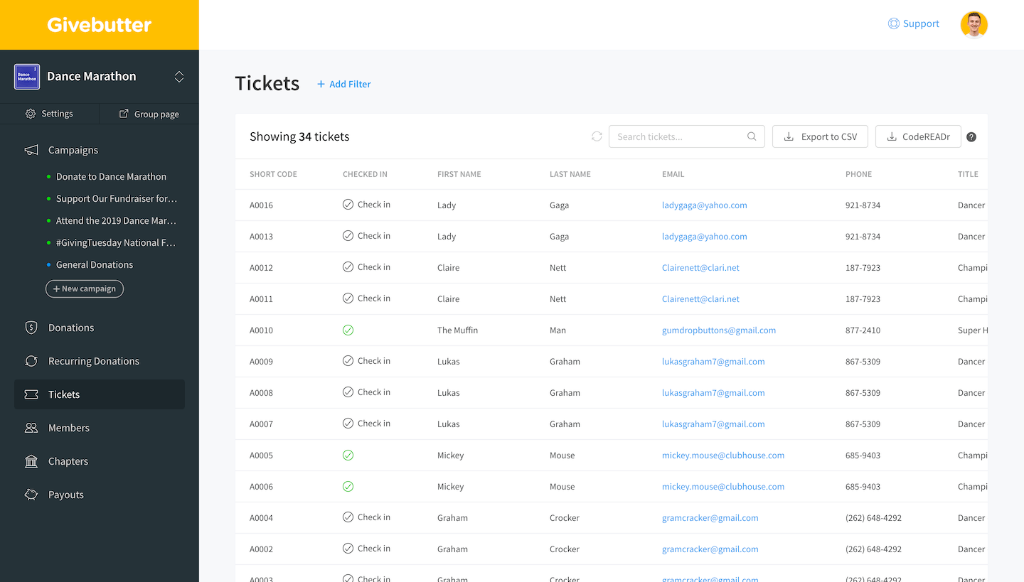 Event Check-In: Scan Tickets On Any Device For Free | Givebutter