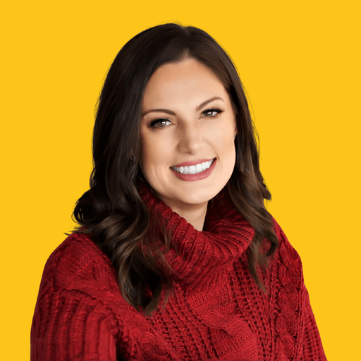 Stephanie's headshot against a yellow background