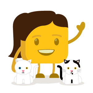 Kathleen's buttermoji with her two cats