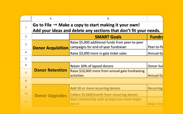 Free Download: Annual Fundraising Calendar Template | Givebutter