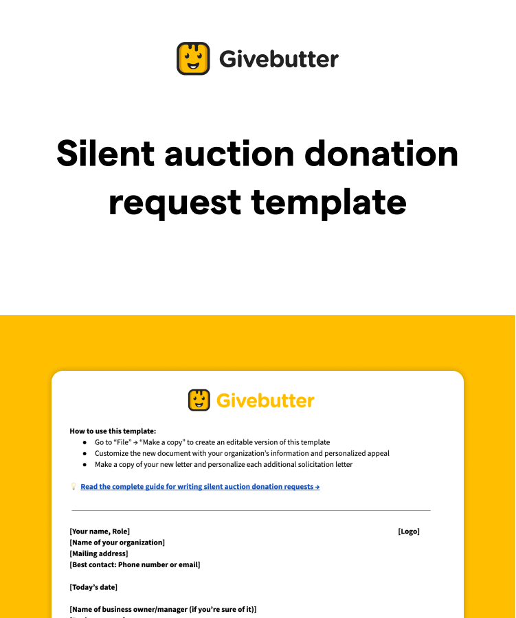Free Download Silent Auction Donation Request Letter Givebutter