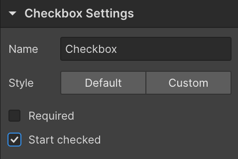 start checked settings