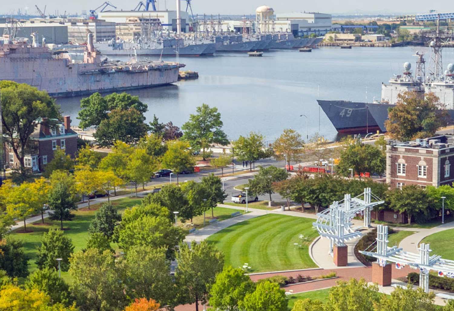 The 1,200-acre former military base has been redeveloped into a mixed-use campus led by Philadelphia’s public-private economic development corporation and master developer of the historic shipyard.