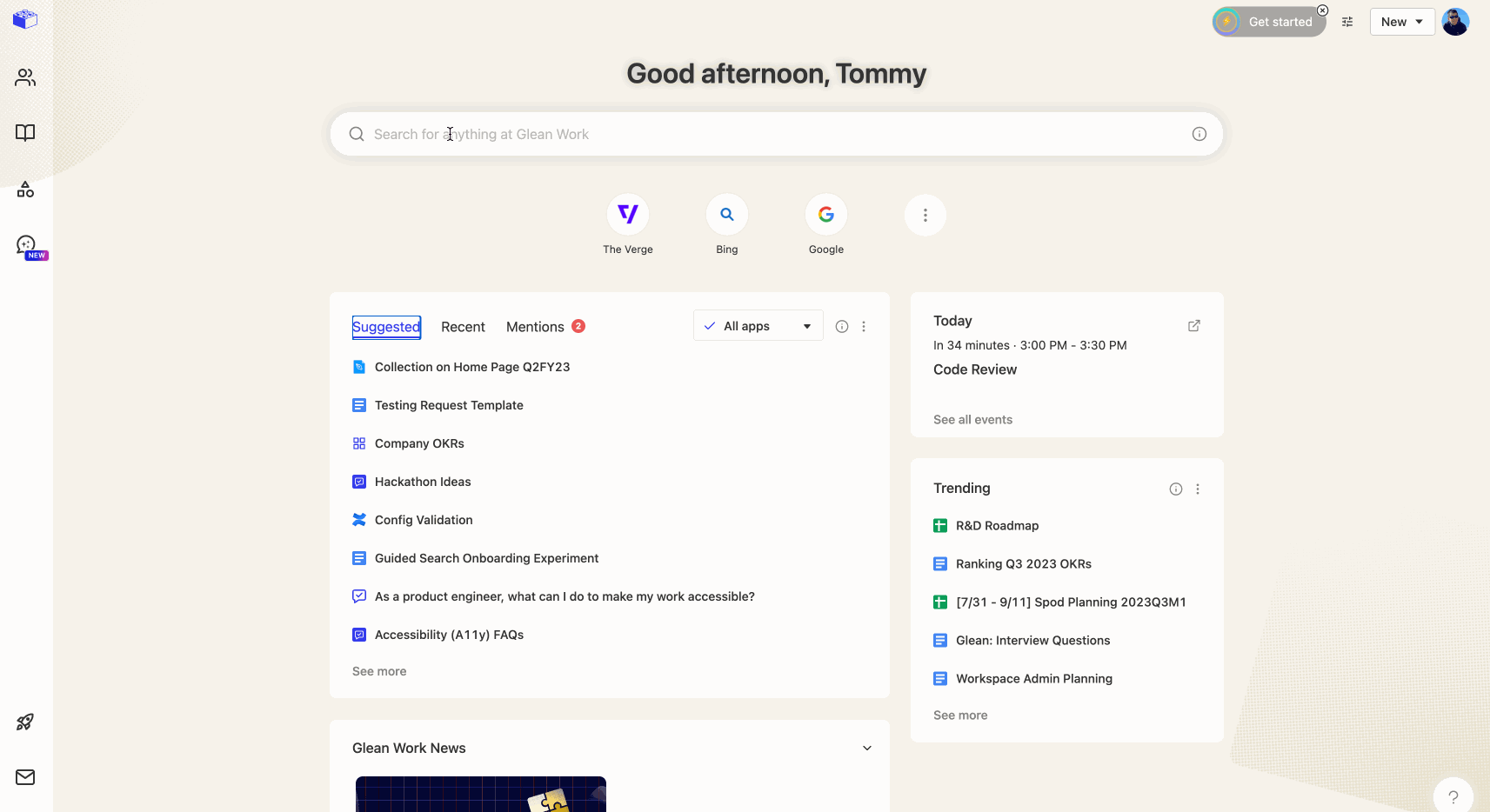 Navigating via tab and arrow keys