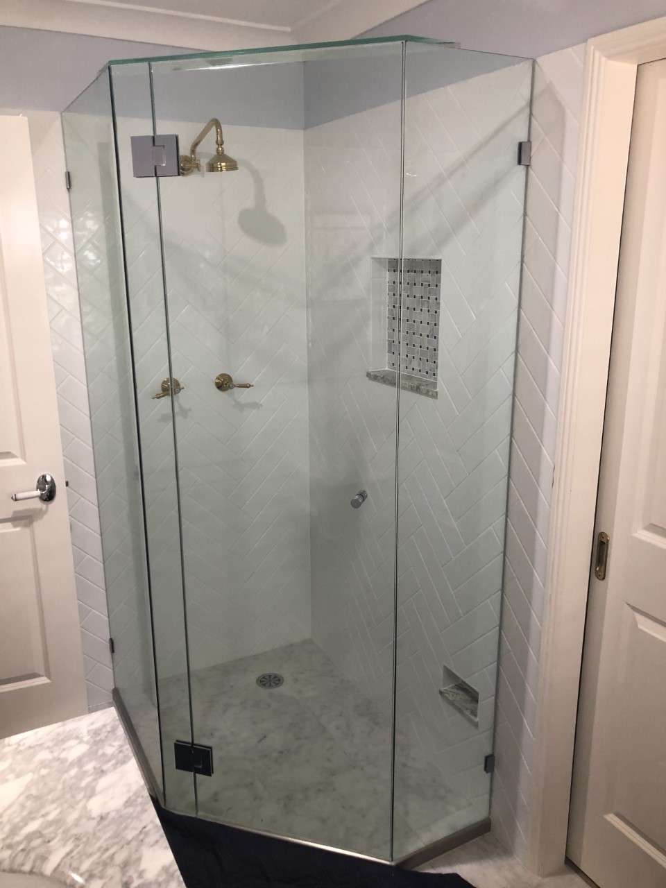 Frameless Hinged Door Shower Screens Brisbane | JRC Glass Solutions