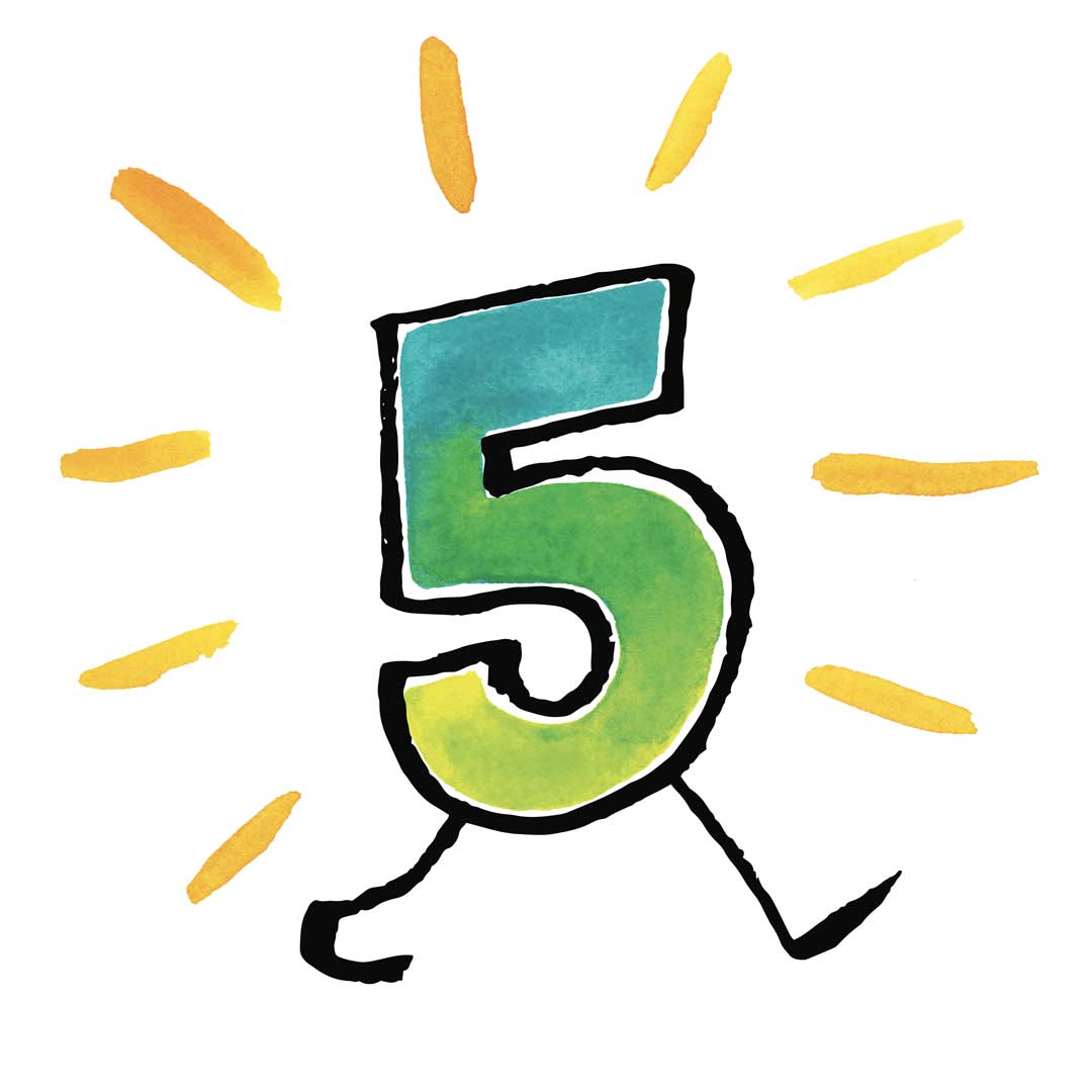 a number five walking