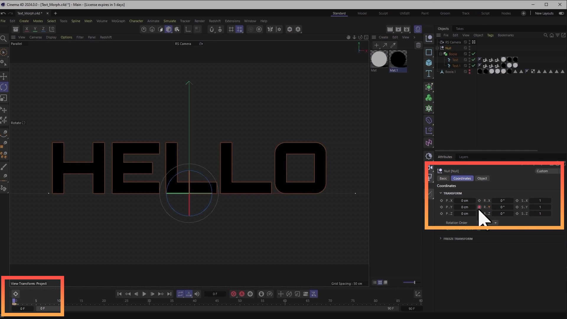 Cinema 4D - adding animation to text