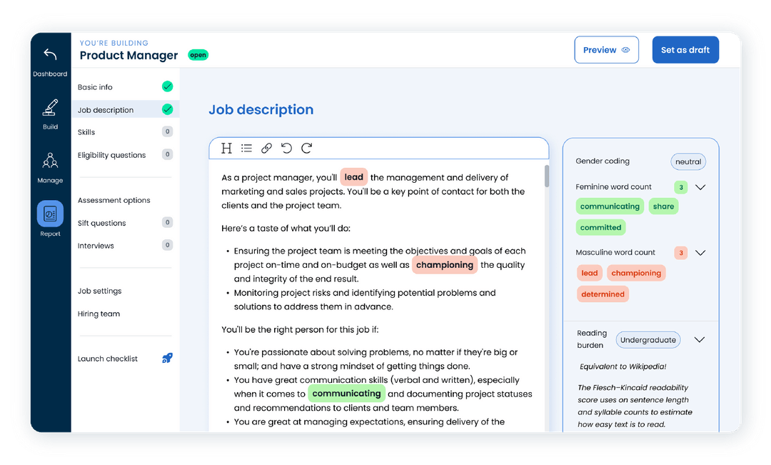 Gender Bias Decoder Job Description Tool Applied