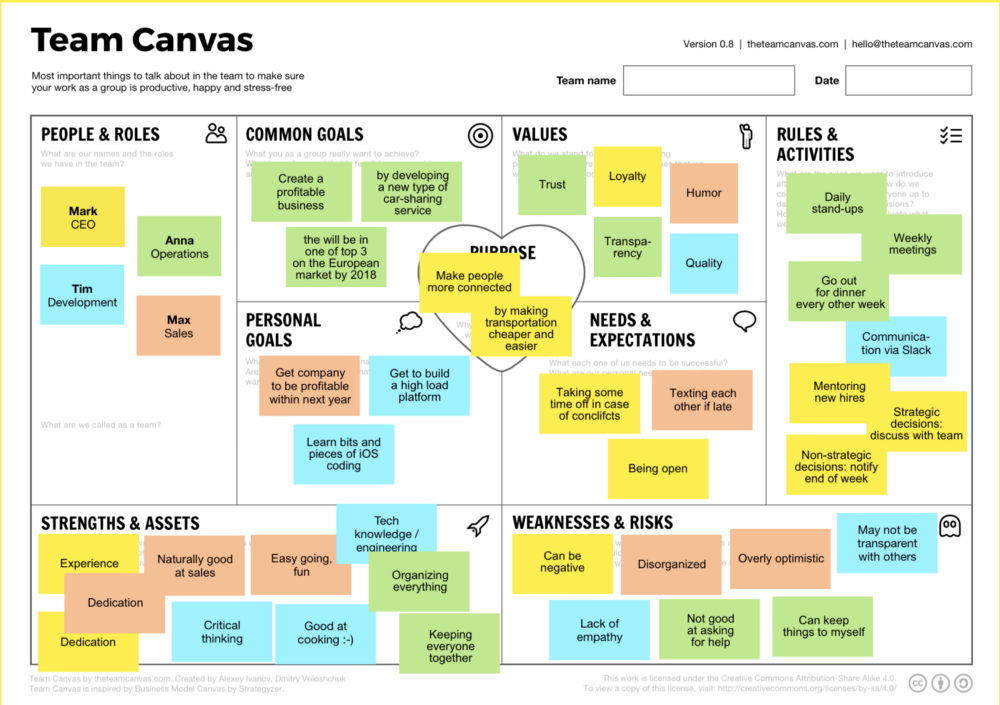 Team Canvas Example