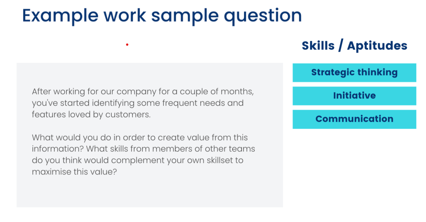 Work sample question example