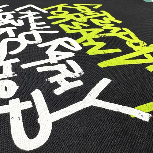 puff ink on heavy canvas tote