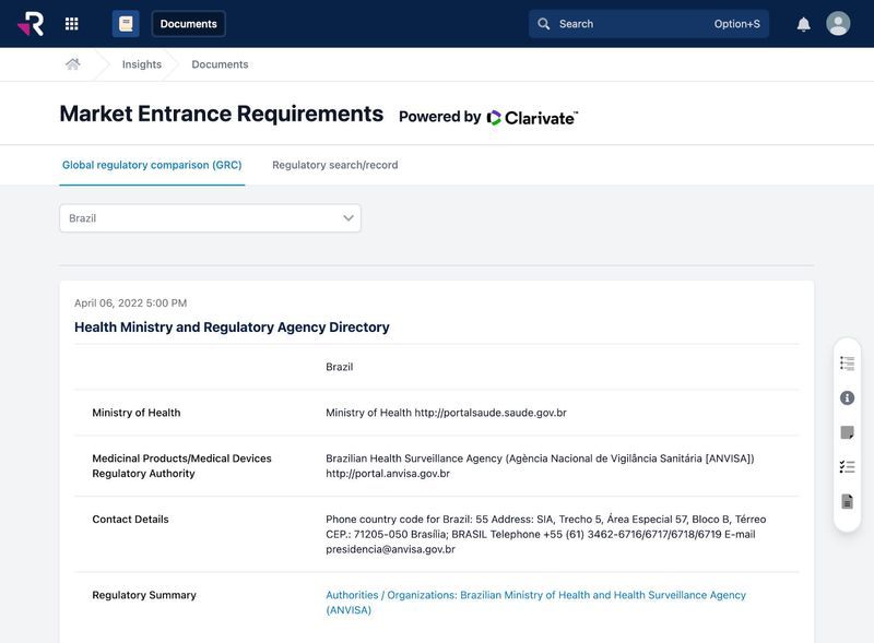 Rimsys Platform Medical Device Regulatory Information Software