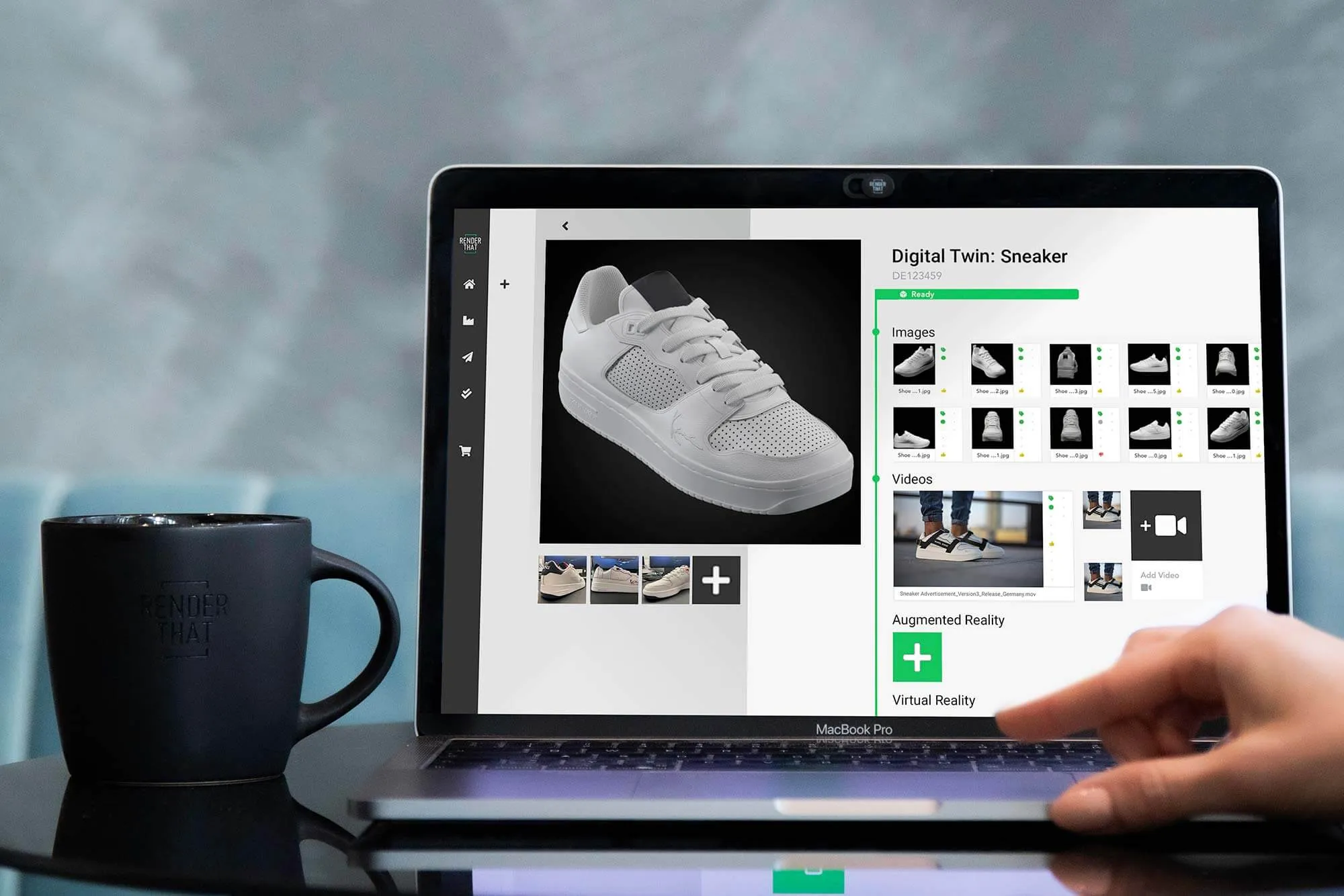 Das RenderThat Content-HUB für die Nutzung in Formaten wie Produktbilder, Videos, VR, AR oder Produkt Konfiguratoren.