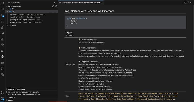 The Pieces VS Code Extension.