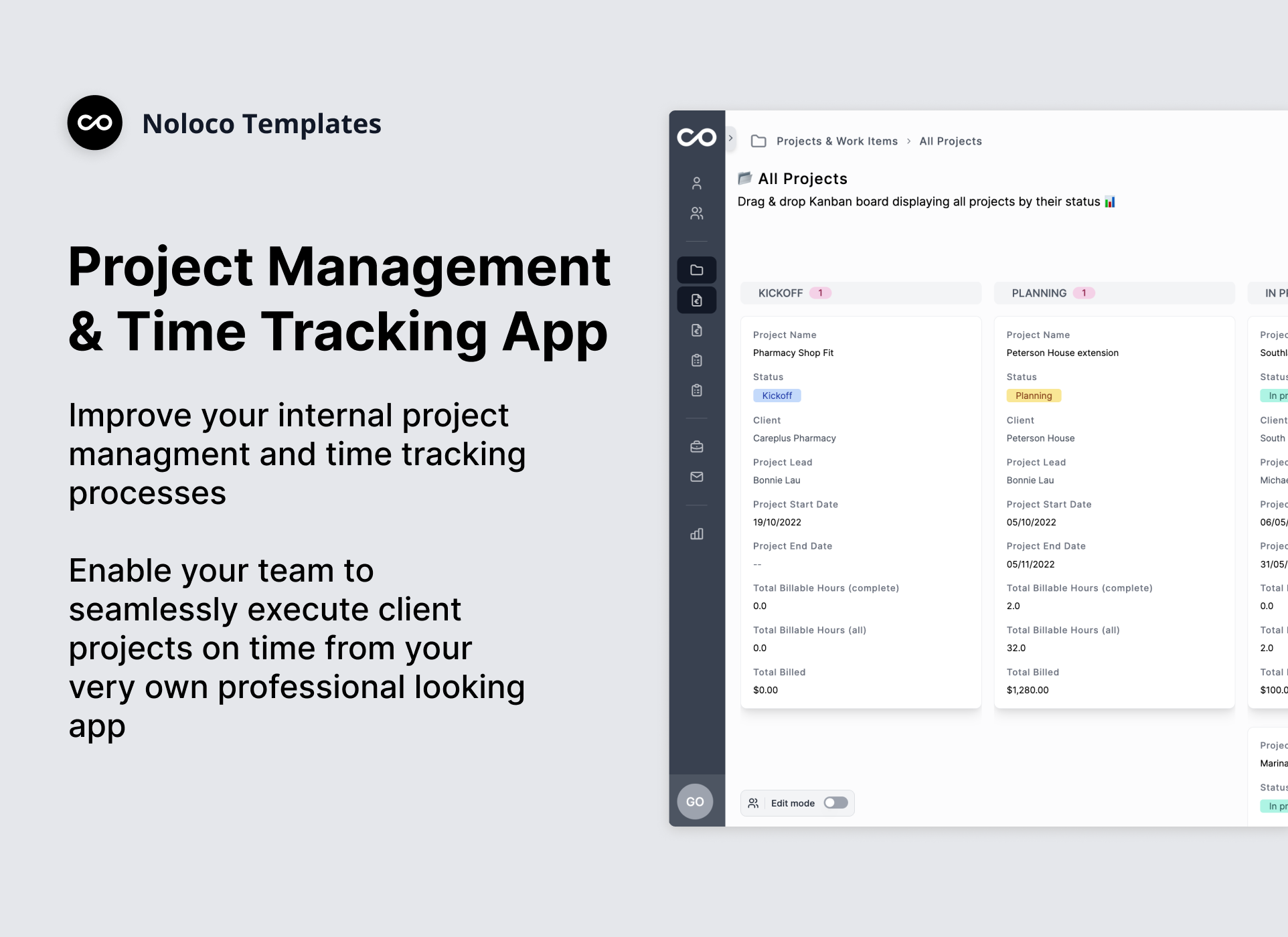 Project Management - Noloco Templates