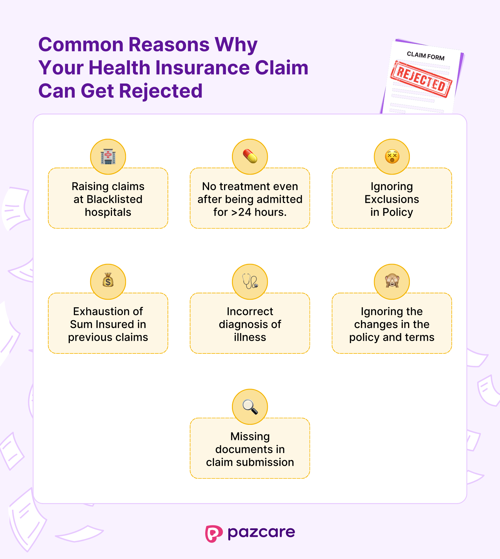 Top 7 Reasons For Your Group Health Insurance Claims Rejection