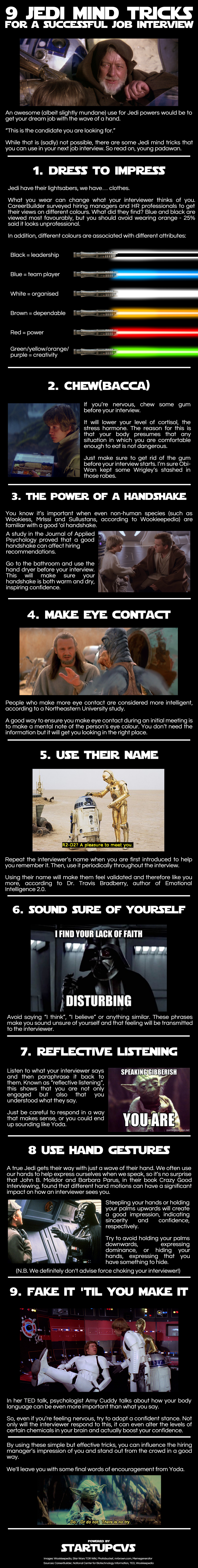 Infographic: Jedi Mind Tricks for a Successful Job Interview
