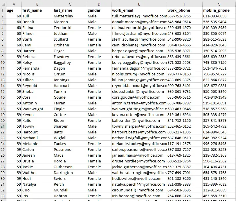 raw employee data