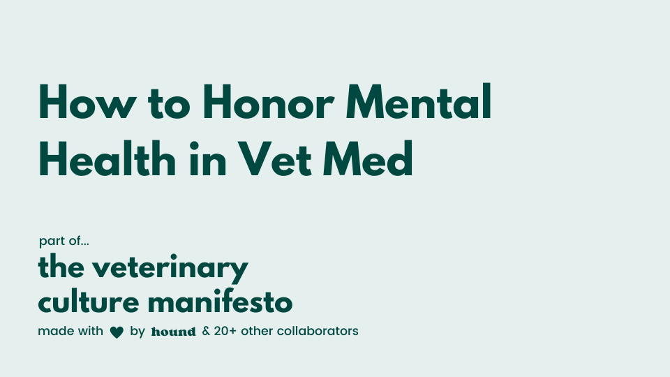 How to Honor Mental Health in Veterinary Medicine hound