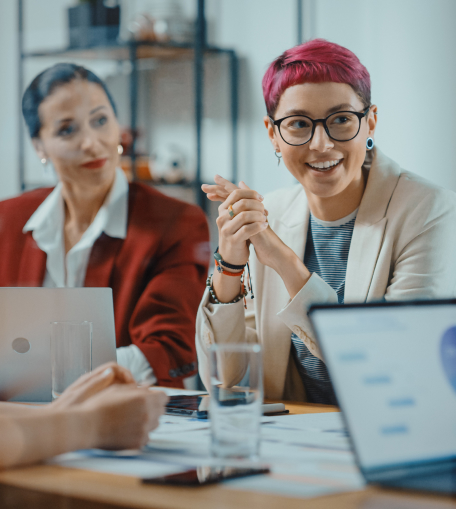 A young stylish lady in a meeting
