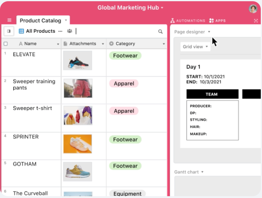 Airtable table screenshot | Product Catalog