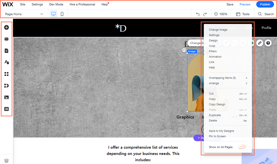 Wix Drag-and-Drop Editor