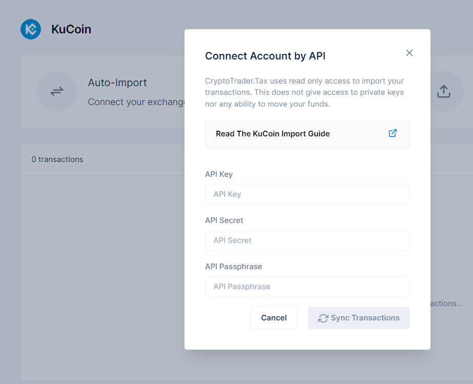 Kucoin taxes step 5